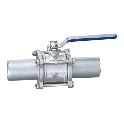 3 PC extended industrial welded ball valve